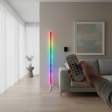 Slim LED Standing Floor Lamp with Remote Control & Adjustable Lighting Floor Lamp