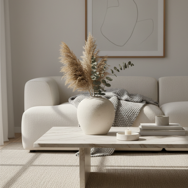 Aurea - Tall White Ceramic Vase with Sculptural Design for Home Decor Vases