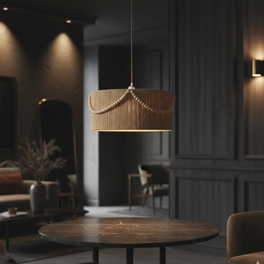 JuteCraft | Elegant Natural Jute Hanging Pendant Light Fixture Lamps & Lighting