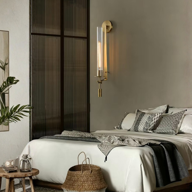 Clarion Modern Wall Sconce - Elegant Fluted Glass & Iron Wall Lights Wall Sconces