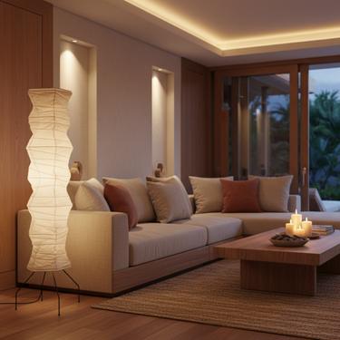 WabiSabi | Elegant Organic Japanese Modern Floor Lamp for Living Room Floor Lamps