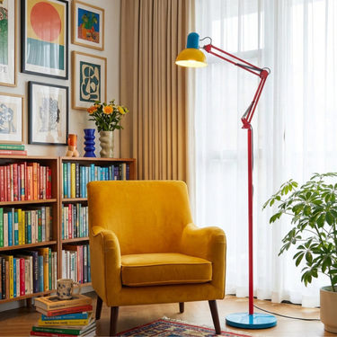 Flexo Memphis Floor Lamp | Modern Adjustable Metal Floor Lamp for Living Room