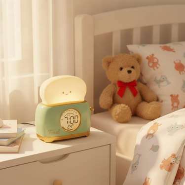 Toastie Digital Alarm Clock with Night Light & Temperature Display for Kids