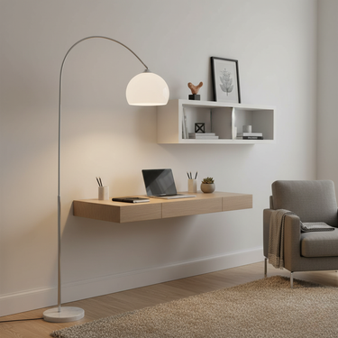 Contemporary Arc Floor Lamp - Modern Dome Shade for Living Room Decor Floor Lamp
