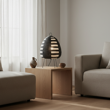 Yunari Haze - Wabi-Sabi Rice Paper Floor & Table Lamp for Cozy Ambiance Lamps
