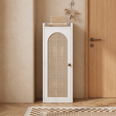 Natural Bamboo Shoe Storage Cabinet - 6/7/8-Tier Shoe Organizer for Entryways Shoe Storage Cabinets