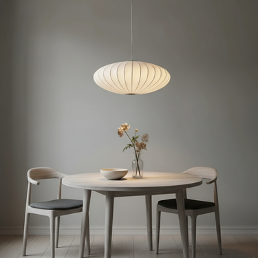 Japandi Silk Chandelier - Modern Dining Room Pendant Light for Elegant Home Decor Chandeliers