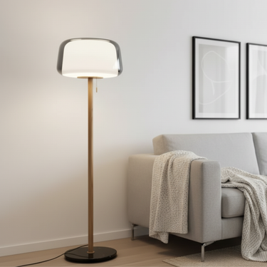 Glasstique | Chic Modern Glass Floor Lamp for Living Room Ambiance Floor Lamps
