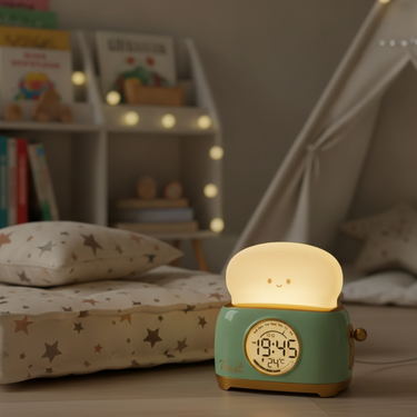 Toastie Digital Alarm Clock with Night Light & Temperature Display for Kids