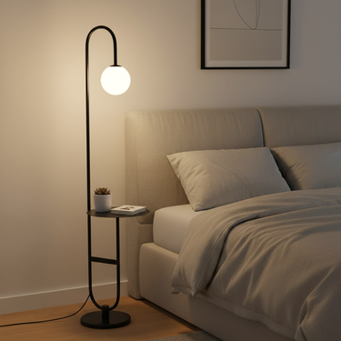 NordHalo Arc | Modern Elegant Scandinavian Floor Lamp with Side Table Floor Lamps