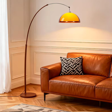 Ventoro Arc Floor Lamp - Modern Standing Lamp with Warm Dome Shade for Living Room Floor Lamps