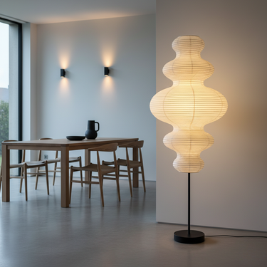 Akari Jun - Sculptural Floor Lamp with Xuan Paper Shade Lamps