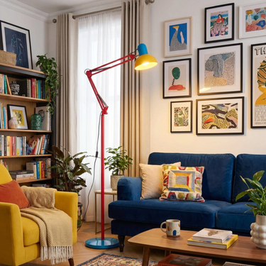 Flexo Memphis Floor Lamp | Modern Adjustable Metal Floor Lamp for Living Room