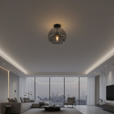 Nocturne Artisan Hand-Blown Glass Flush Mount Ceiling Light - Warm Ambient Glow Lamps & Light Fixtures