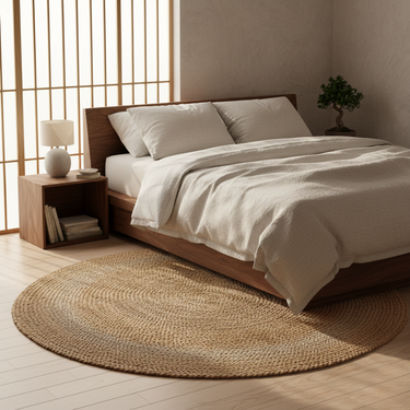 Solvara | Reversible Jute Area Rug, Handwoven Natural Fiber for Living Room or Bedroom Rugs