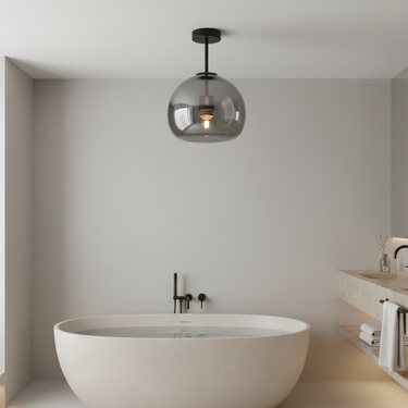 Nocturne Artisan Hand-Blown Glass Flush Mount Ceiling Light - Warm Ambient Glow Lamps & Light Fixtures