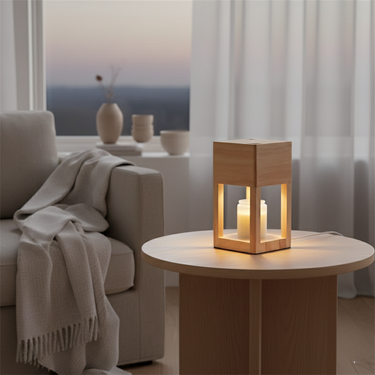 Scandinavian Wooden Candle Warmer Lamp - Dual-Purpose Ambient Light Candle Warmer Lamp