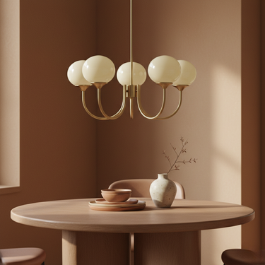 Bonbon Modern Chandelier Light with Opaque Glass Globes for Dining Room Chandeliers