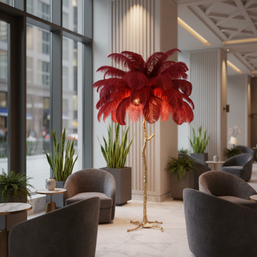 Elegant Feather Shade Floor Lamp - Modern Tripod Standing Lamp for Living Room Floor Lamps