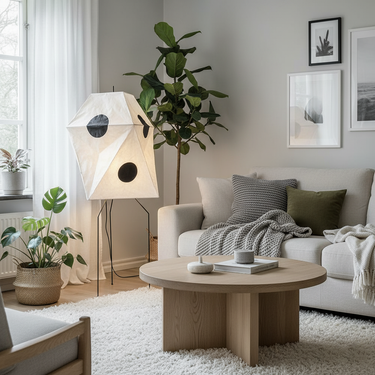 Akari Sculptural Washi Floor Lamp – Soft Ambient Japanese Light Lighting