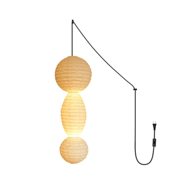 Akari Tayo - Elegant Plug-In Pendant Lamp with Washi Paper Shade Lamps & Lighting