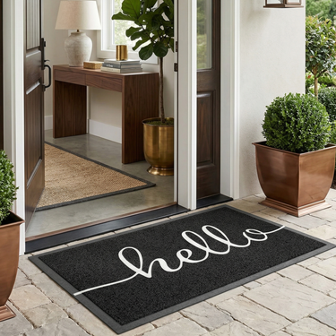 EntraLuxe - Durable Non-Slip Outdoor Welcome Mat with PVC Silk Loops for Entryway or Front Door Door Mats