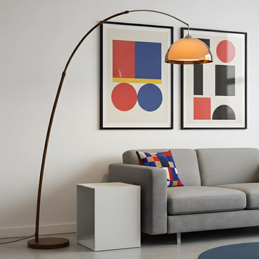 Ventoro Arc Floor Lamp - Modern Standing Lamp with Warm Dome Shade for Living Room Floor Lamps