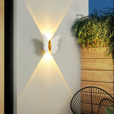 Elegant Butterfly Outdoor Wall Lantern - LED Exterior Sconce Light Outdoor Lighting