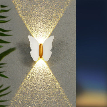 Elegant Butterfly Outdoor Wall Lantern - LED Exterior Sconce Light Outdoor Lighting