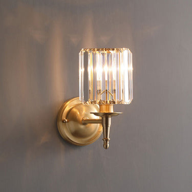 Elegant Crystal Wall Sconce Light in Sleek Brass Design for Home Decor Wall Lighting