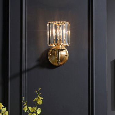 Elegant Crystal Wall Sconce Light in Sleek Brass Design for Home Decor Wall Lighting