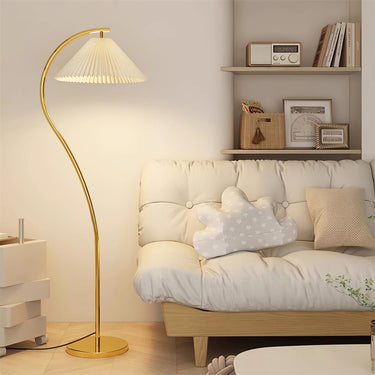 Aira Pleated Arc Floor Lamp – Adjustable Sculptural Floor Light for Modern Living Spaces Lamps