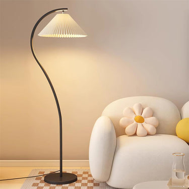 Aira Pleated Arc Floor Lamp – Adjustable Sculptural Floor Light for Modern Living Spaces Lamps