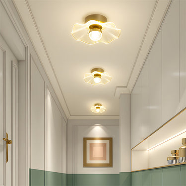 Elegant LED Flush Mount Ceiling & Wall Light with Gold Finish for Modern Spaces Ceiling Lights