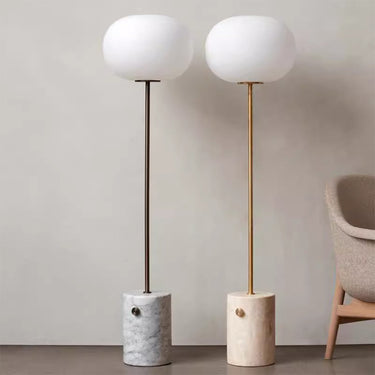 Elegant Marble Globe Glass Floor Lamp with Soft Ambient Lighting Floor Lamps