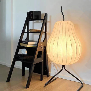 Elegant Modern Floor Lamp with Pear Silk Shade for Living Room Decor Lamps