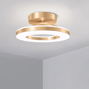Elegant Modern Flush Mount Ceiling Light - Gold Iron LED Fixture Lighting