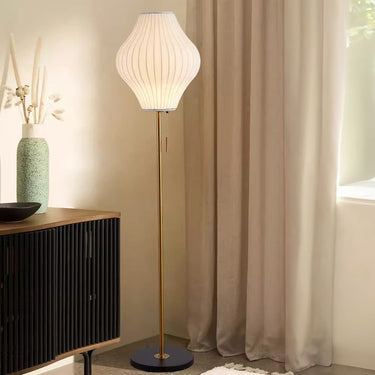Elegant Silk White Floor Lamp for Timeless Living Room Ambiance Lighting