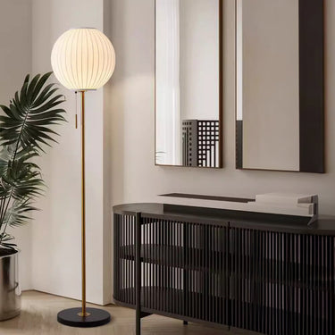 Elegant Silk White Floor Lamp for Timeless Living Room Ambiance Lighting