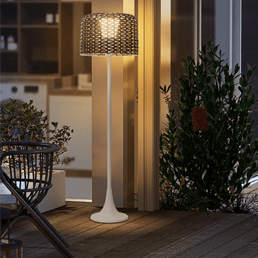 Elegant Solar Outdoor Floor Lamp | Waterproof Rattan LED Patio Garden Light Outdoor Lighting