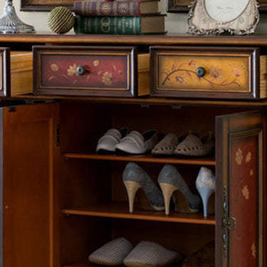 Elegant Solid Wood Shoe Cabinet with 4 Tiers for Entryway Storage Shoe Cabinets