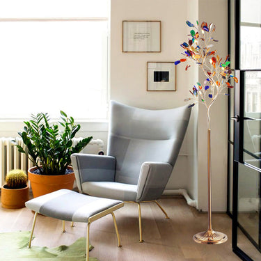 Elegant Tree Branch Floor Lamp with Agate Shades for Living Room Floor Lamps