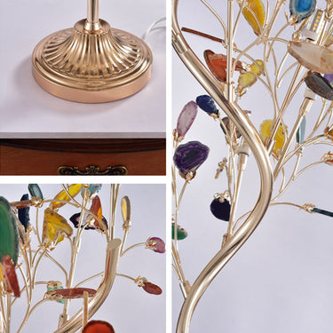 Elegant Tree Branch Floor Lamp with Agate Shades for Living Room Floor Lamps