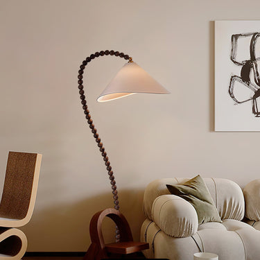 Sculptural Wooden Bead Floor Lamp – Modern Statement Floor Light for Living Spaces Floor Lamps