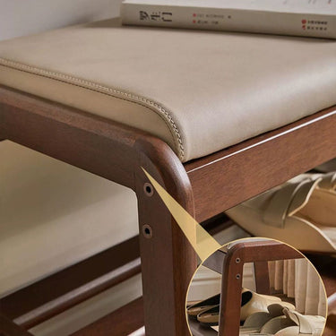Elegant Shoe Rack Storage Bench - Entryway Shoe Storage with Leather Seating Benches