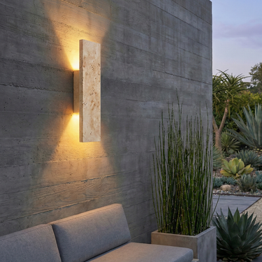 LED Outdoor Wall Sconce | Waterproof Natural Stone Light Fixture for Exterior Walls Outdoor Lighting