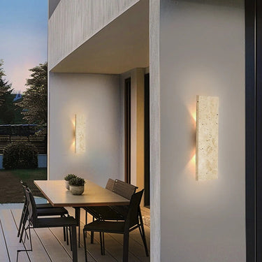 LED Outdoor Wall Sconce | Waterproof Natural Stone Light Fixture for Exterior Walls Outdoor Lighting