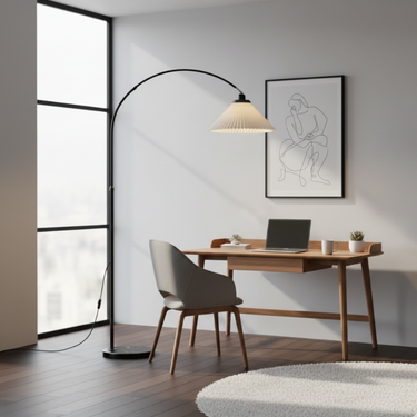 Valoura | Elegant Adjustable Arc Floor Lamp with Tri-Color Lighting for Living Room or Bedroom Floor Lamps