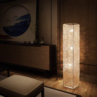 Minimalist Rattan Floor Lamp | Modern 3-Light Standing Lamp for Living Room Floor Lamps
