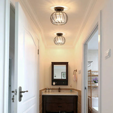 Elegant Flush Mount Ceiling Light with Glass Accents for Hallways Ceiling Lights